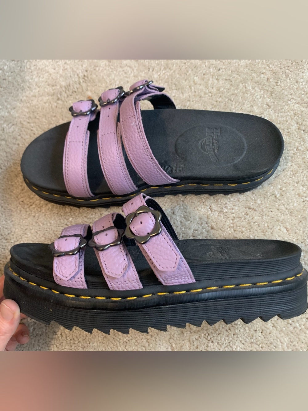 Dr. Martens Purple Platform Slide Sandals Women's Size 10